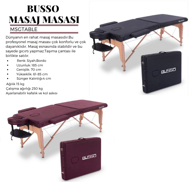 Busso Masaj Masası SİYAH